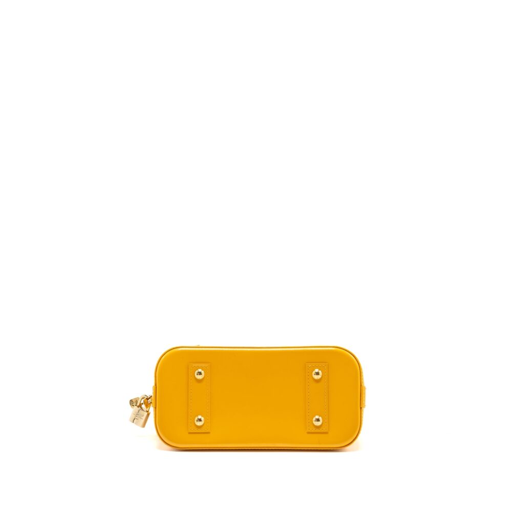 AAA Replica Louis Vuitton LV ALMA BB PATENT YELLOW LGHW