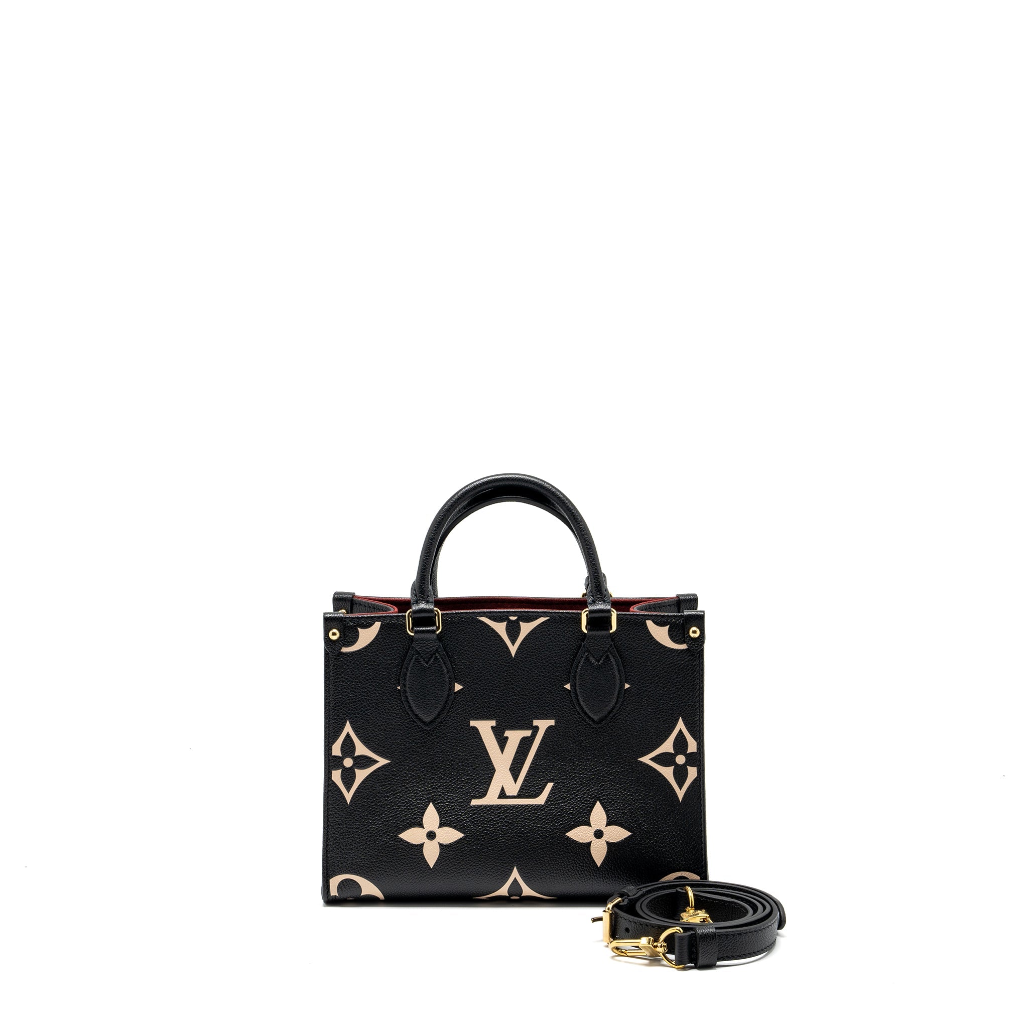 AAA Replica Louis Vuitton LV ONTHEGO PM BICOLOUR MONOGRAM EMPREINTE BLACK GHW