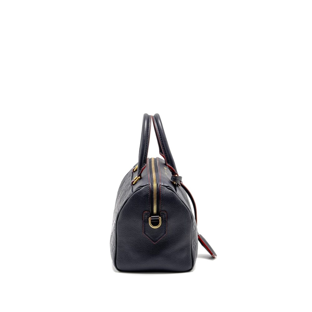 AAA Replica Louis Vuitton LV SPEEDY 25 BANDOULIERE MONOGRAM EMPREINTE NAVY/RED GHW