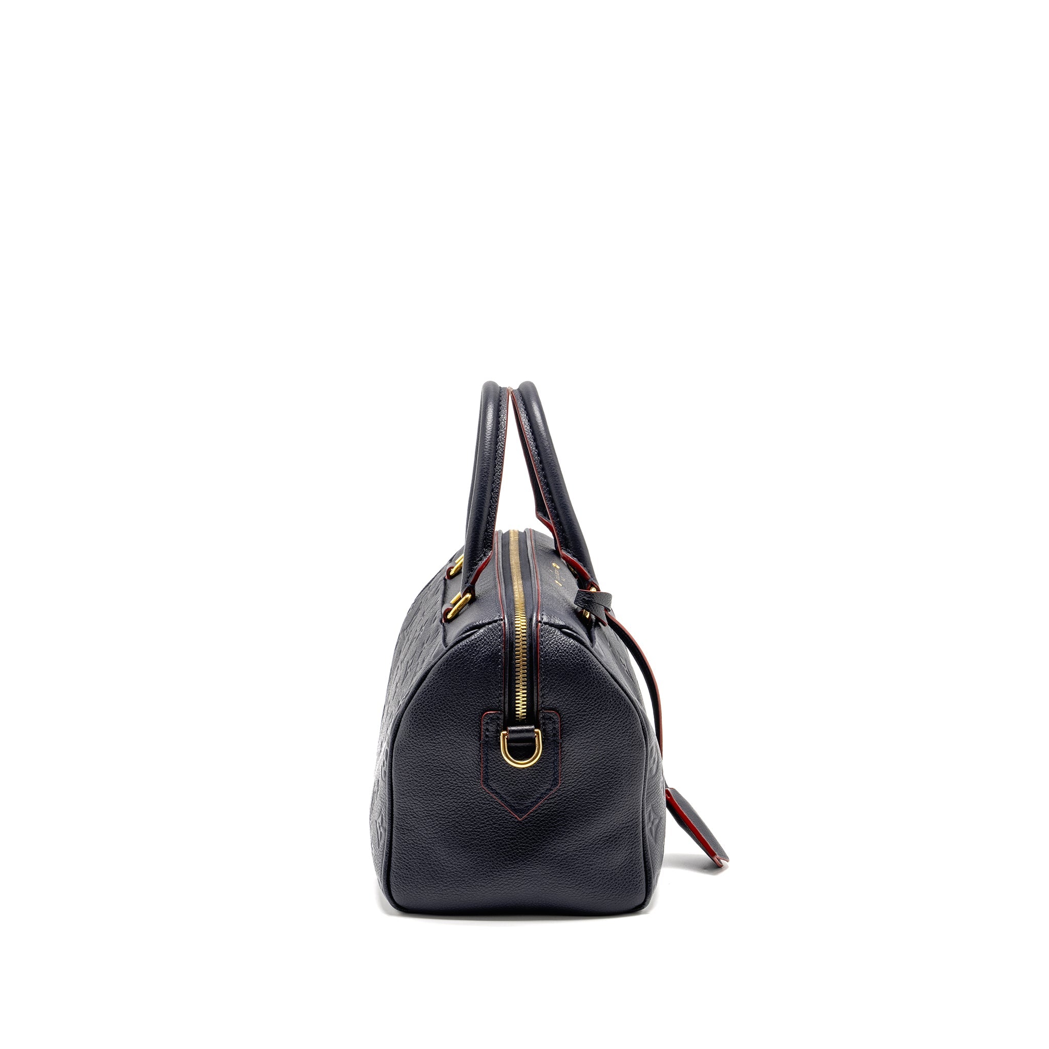 AAA Replica Louis Vuitton LV SPEEDY 25 BANDOULIERE MONOGRAM EMPREINTE NAVY/RED GHW