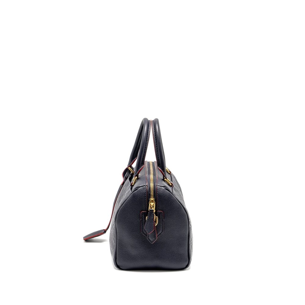 AAA Replica Louis Vuitton LV SPEEDY 25 BANDOULIERE MONOGRAM EMPREINTE NAVY/RED GHW