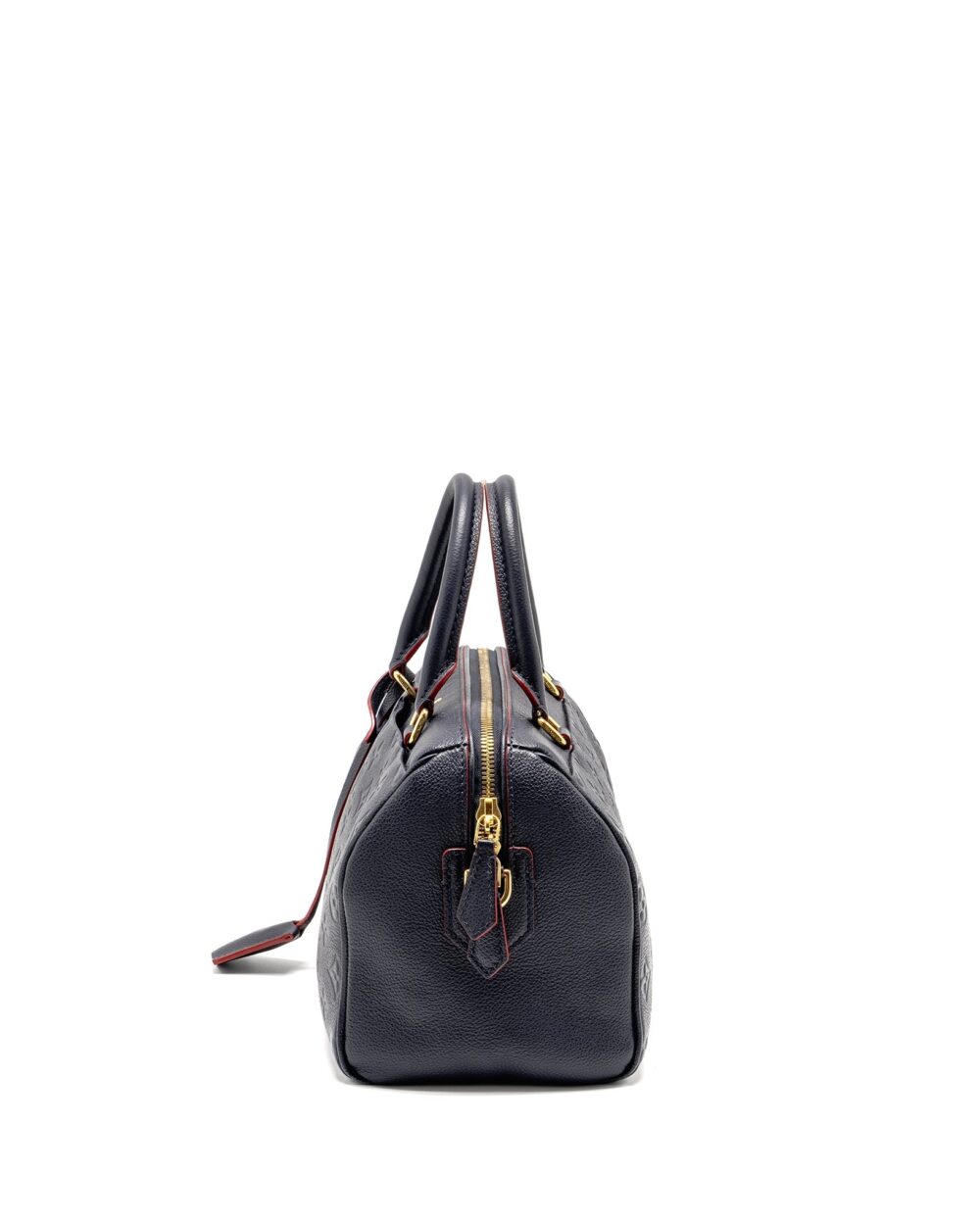 AAA Replica Louis Vuitton LV SPEEDY 25 BANDOULIERE MONOGRAM EMPREINTE NAVY/RED GHW