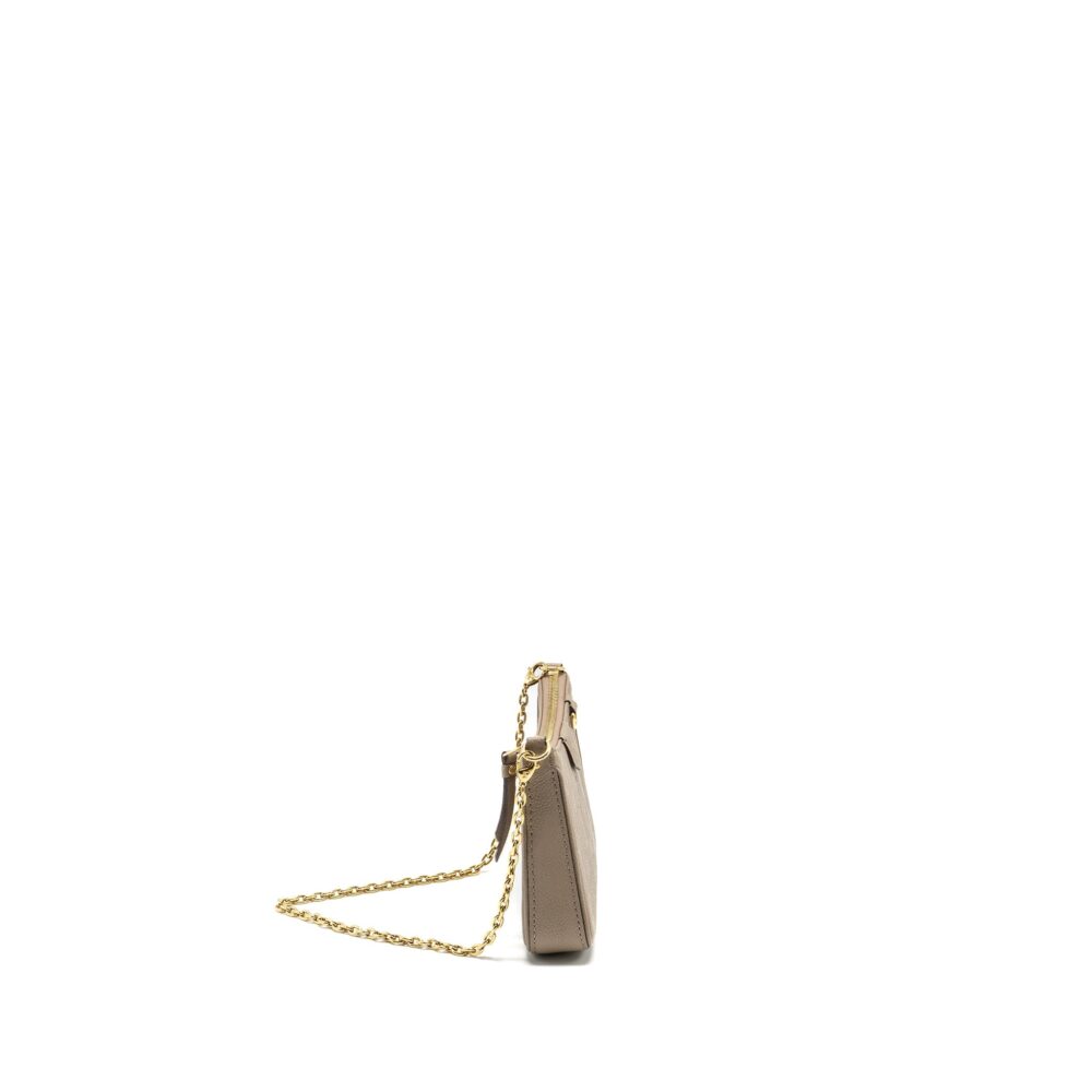 AAA Replica Louis Vuitton LV EASY POUCH ON STRAP MONOGRAM EMPREINETE GREY GHW