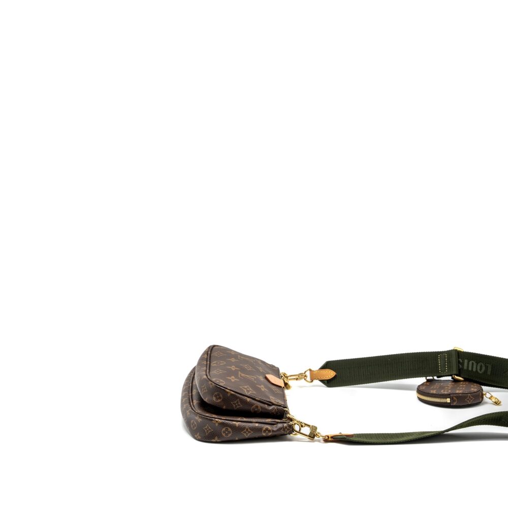 AAA Replica Louis Vuitton LV MULTI POCHETTE MONOGRAM CANVAS / KHAKI STRAP GHW