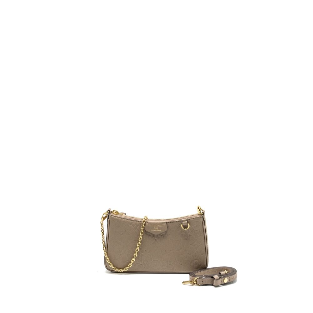 AAA Replica Louis Vuitton LV EASY POUCH ON STRAP MONOGRAM EMPREINETE GREY GHW