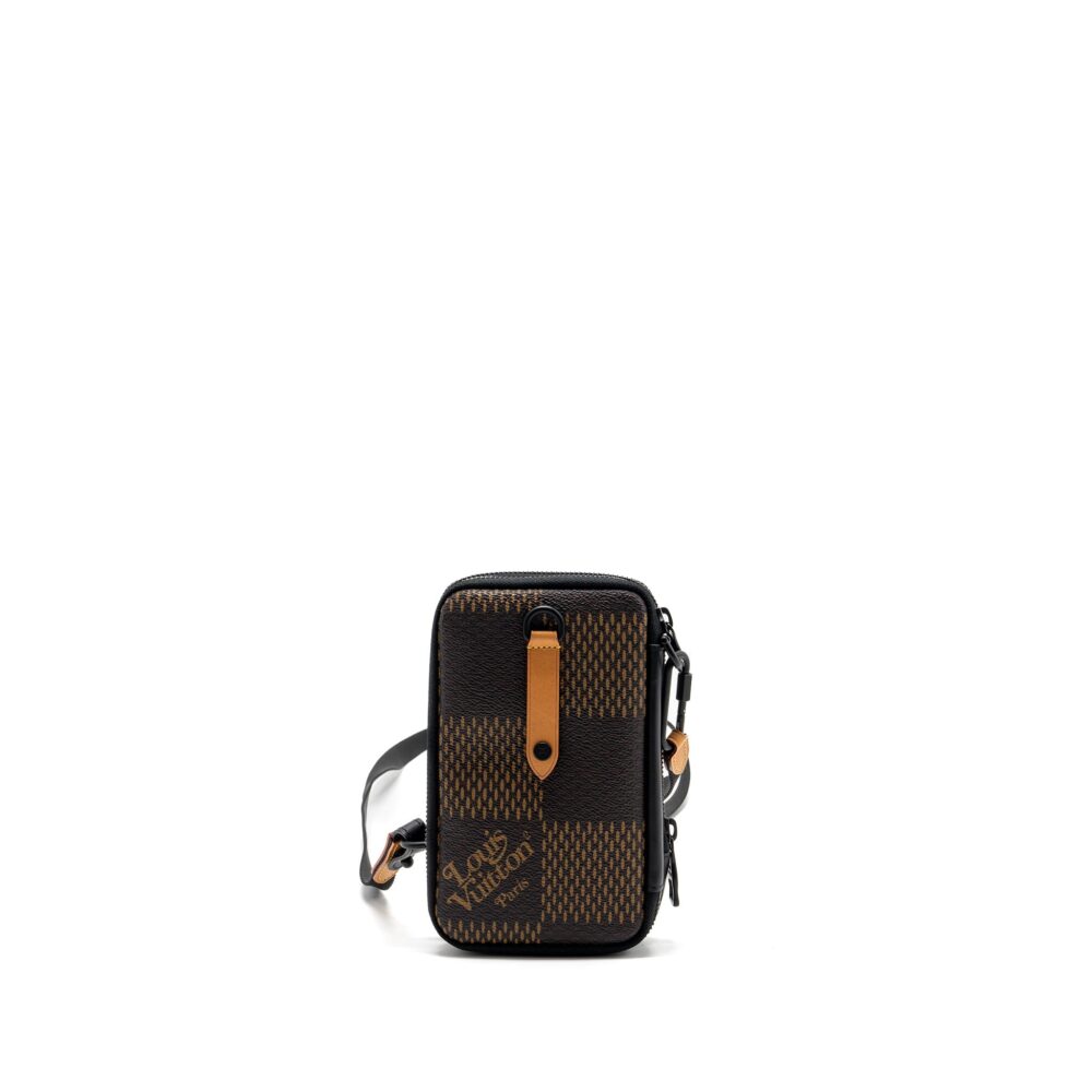 AAA Replica Louis Vuitton LV NIGO DOUBLE PHONE POUCH LIMITED EDITION BLACK HARDWARE