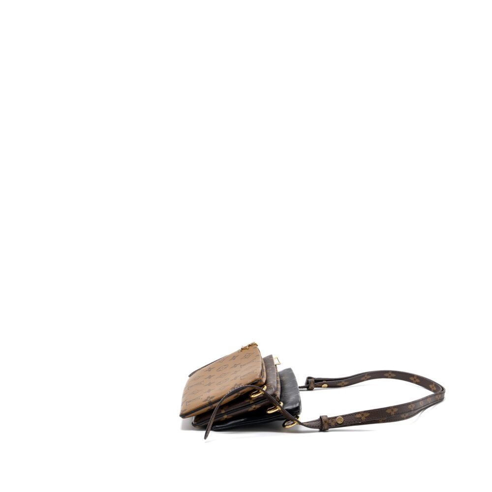 AAA Replica Louis Vuitton LV LV3 POCHETTE SHOULDER BAG REVERSE MONOGRAM CANVAS LAMBSKIN GHW