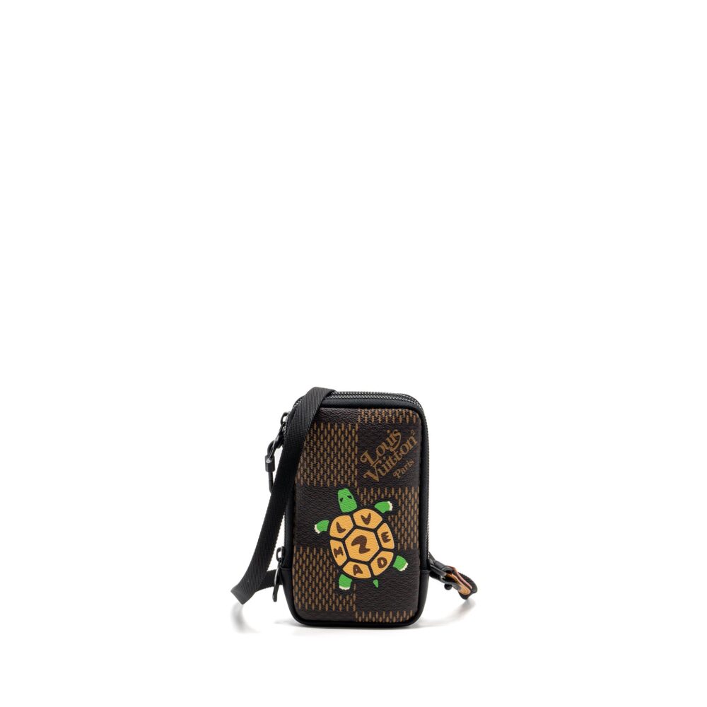 AAA Replica Louis Vuitton LV NIGO DOUBLE PHONE POUCH LIMITED EDITION BLACK HARDWARE