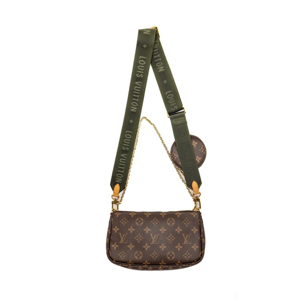 AAA Replica Louis Vuitton LV MULTI POCHETTE MONOGRAM CANVAS / KHAKI STRAP GHW