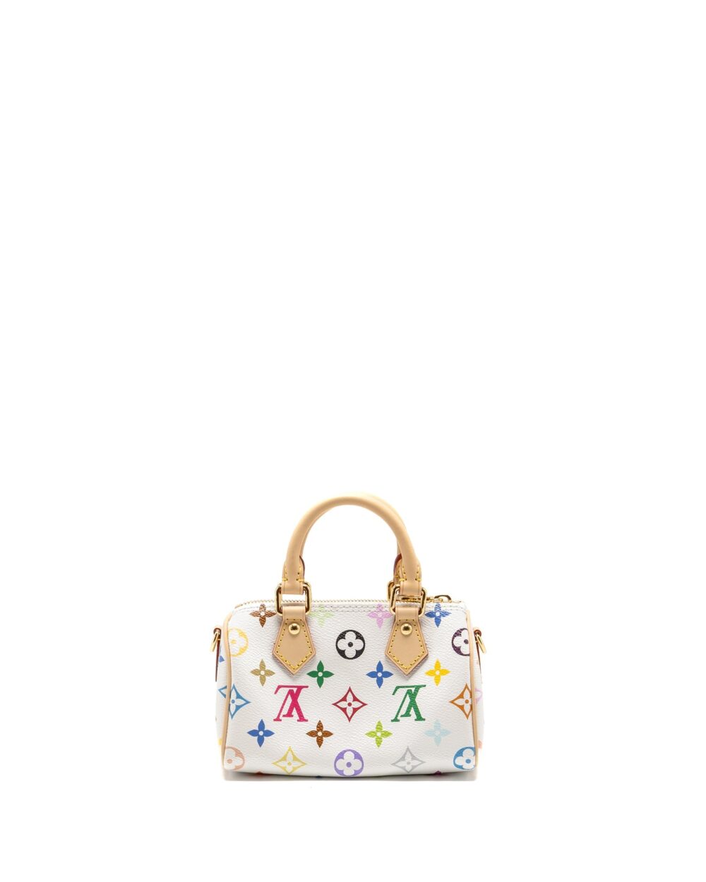 AAA Replica Louis Vuitton LV TAKASHI MURAKAMI NANO SPEEDY MULTICOLOURED MONOGRAM CANVAS WHITE GHW