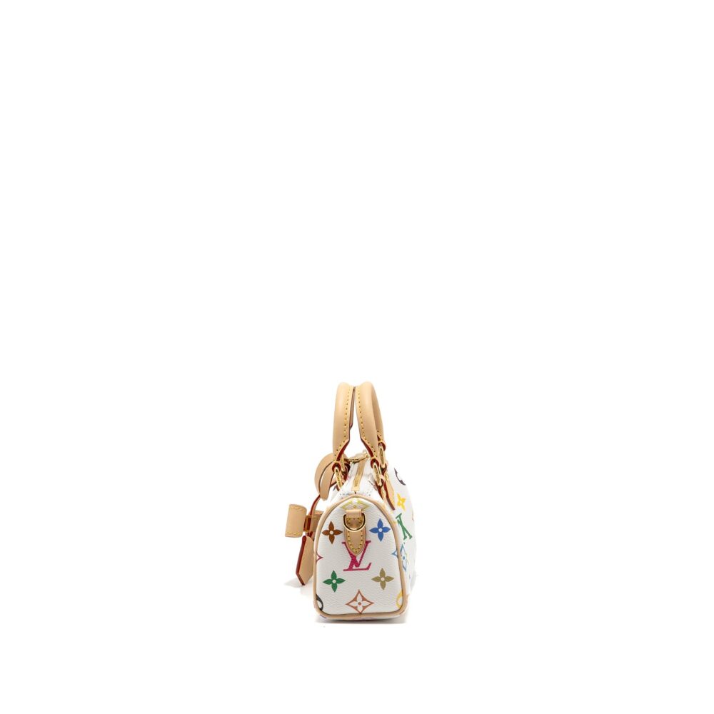 AAA Replica Louis Vuitton LV TAKASHI MURAKAMI NANO SPEEDY MULTICOLOURED MONOGRAM CANVAS WHITE GHW