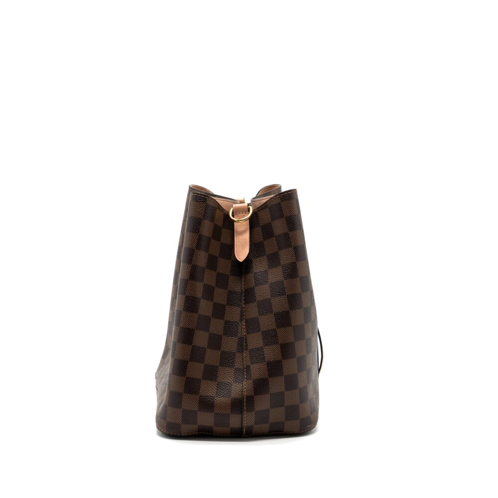 AAA Replica Louis Vuitton LV NEONOE MM DAMIER EBENE CANVAS LIGHT PINK GHW