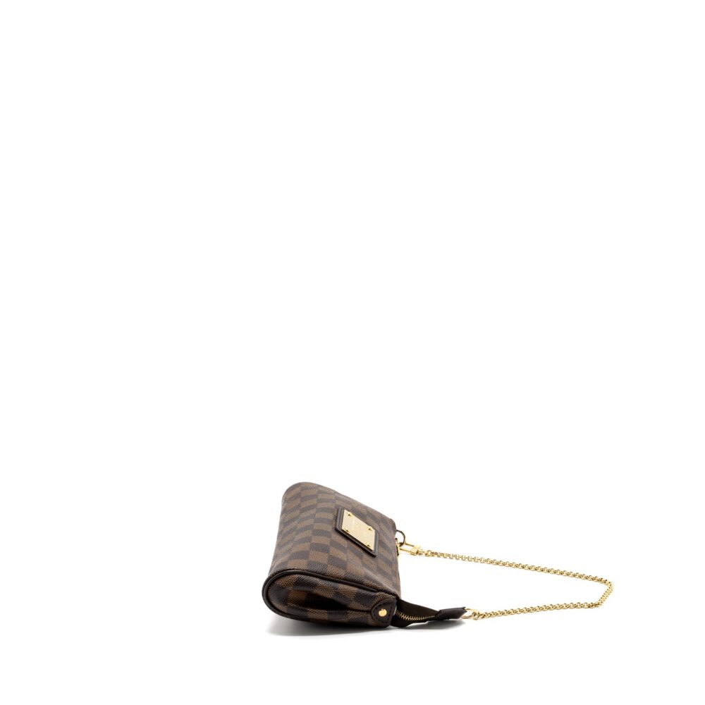 AAA Replica Louis Vuitton LV EVA POCHETTE DAMIER EBENE GHW