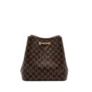 AAA Replica Louis Vuitton LV NEONOE MM DAMIER EBENE CANVAS LIGHT PINK GHW
