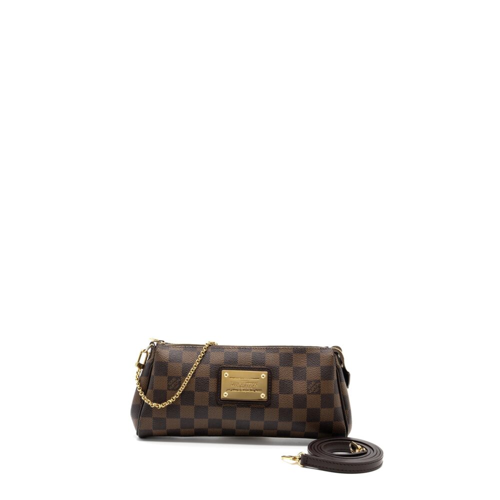 AAA Replica Louis Vuitton LV EVA POCHETTE DAMIER EBENE GHW