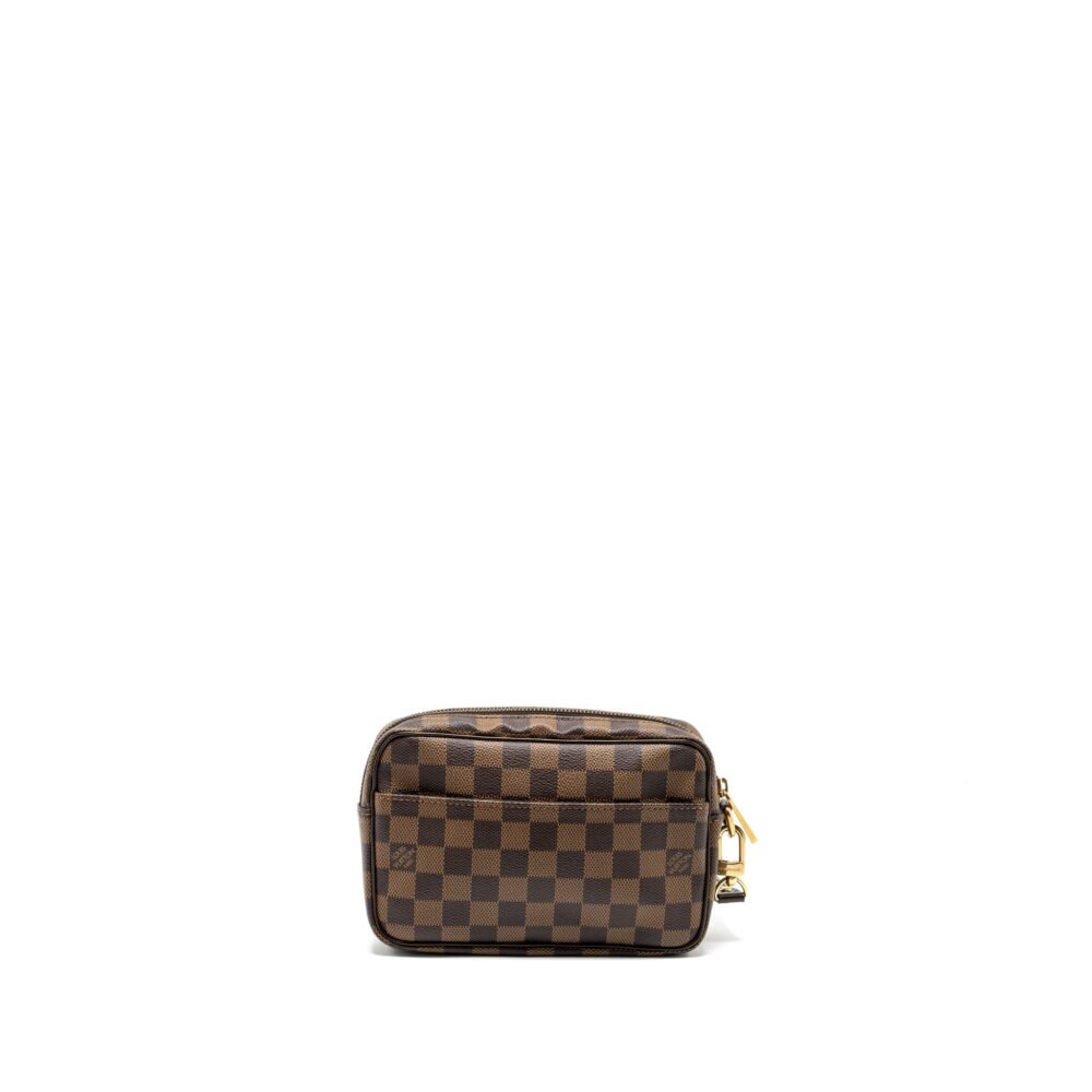 AAA Replica Louis Vuitton LV POUCH DAMIER EBENE GHW