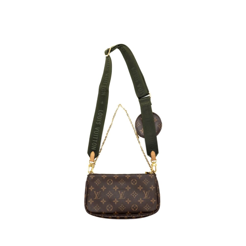 AAA Replica Louis Vuitton LV MULTI POCHETTE ACCESSORIES MONOGRAM CANVAS KHAKI GHW