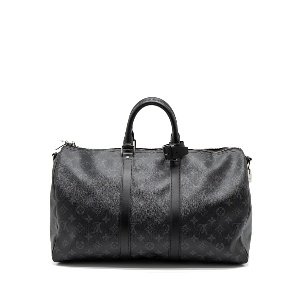 AAA Replica Louis Vuitton LV Keepall Bandoulière 45 Monogram Eclipse Canvas SHW