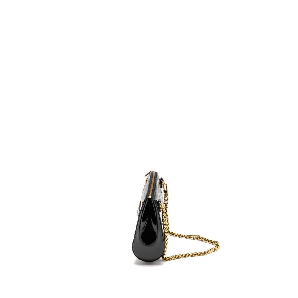 AAA Replica Louis Vuitton LV VERNIS SANTA MONICA CLUTCH PATENT BLACK GHW