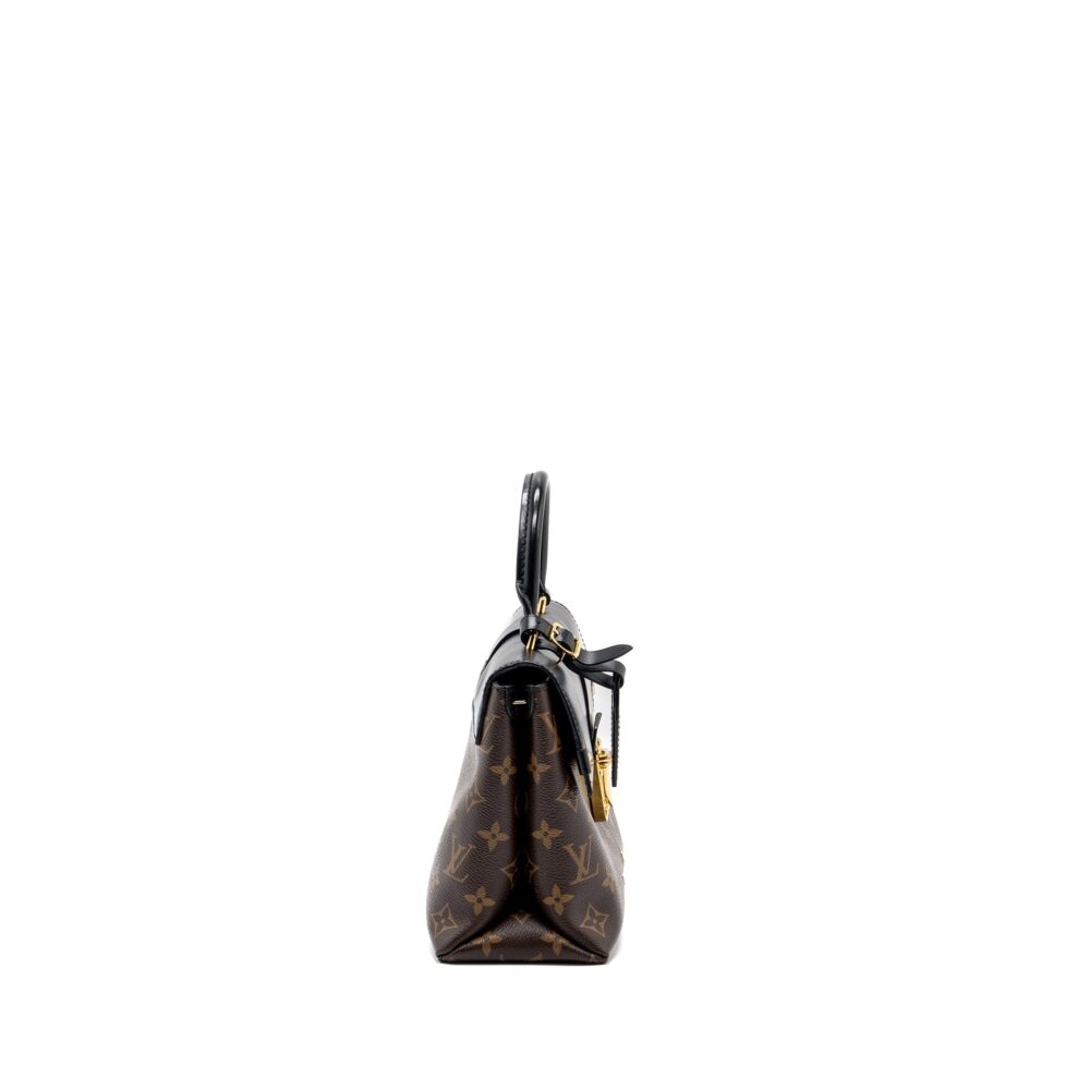 AAA Replica Louis Vuitton LV TOP HANDLE FLAP BAG MONOGRAM CANVAS / CALFSKIN BLACK GHW
