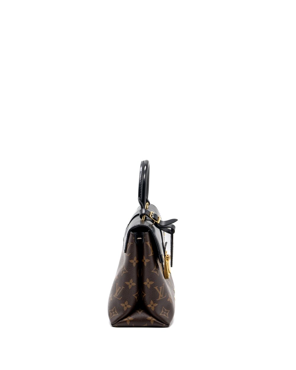 AAA Replica Louis Vuitton LV TOP HANDLE FLAP BAG MONOGRAM CANVAS / CALFSKIN BLACK GHW