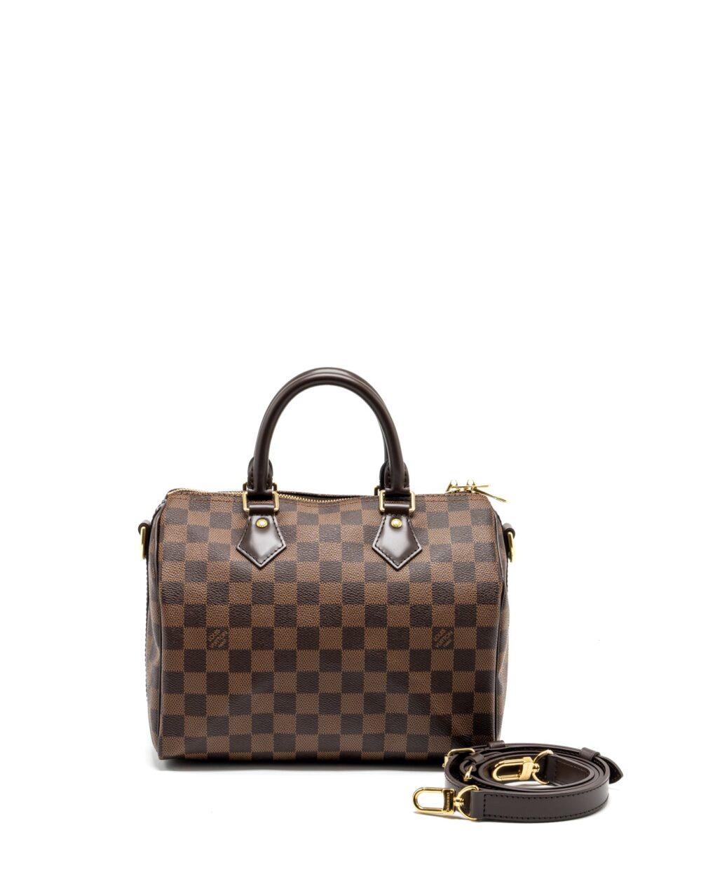 AAA Replica Louis Vuitton LV SPEEDY BANDOULIERE 25 DAMIER EBENE GHW