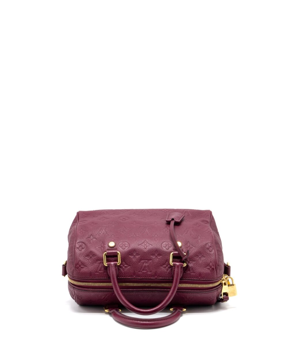 AAA Replica Louis Vuitton LV SPEEDY 25 BANDOULIERE MONOGRAM EMPREINTE PURPLE GHW