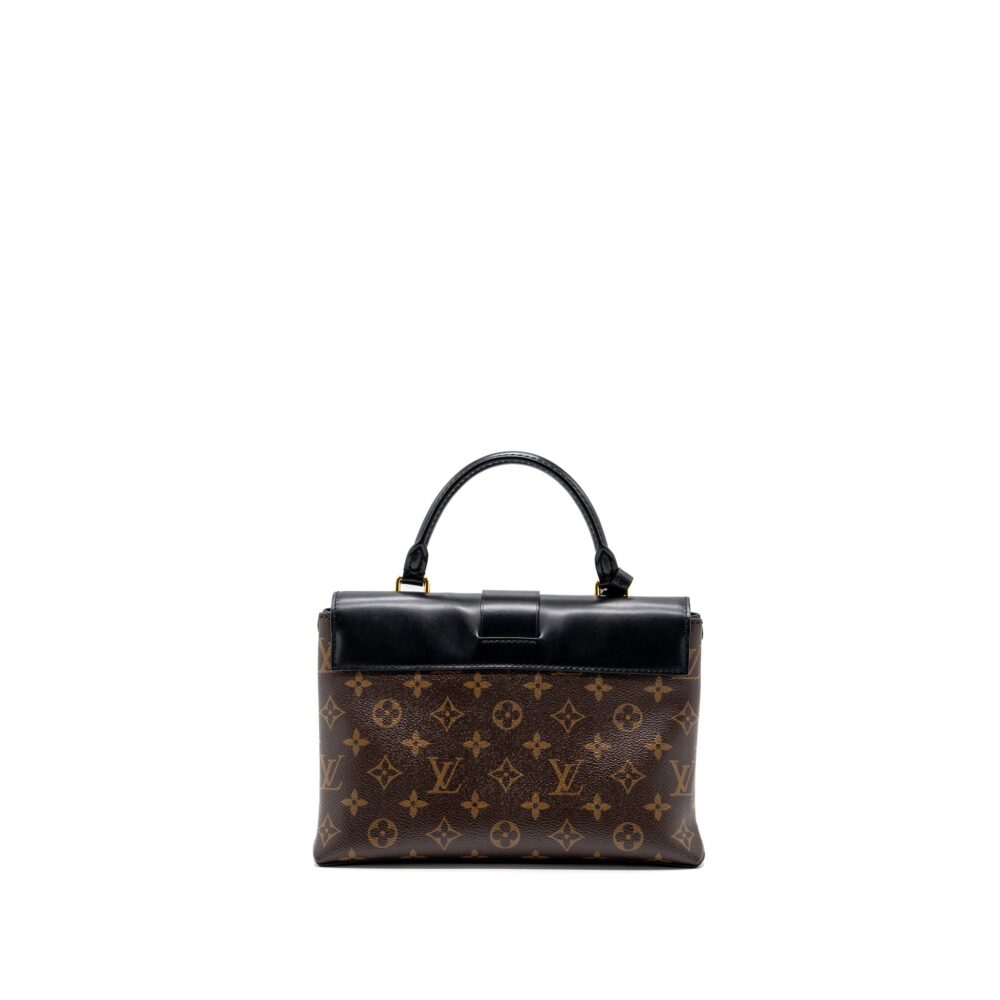 AAA Replica Louis Vuitton LV TOP HANDLE FLAP BAG MONOGRAM CANVAS / CALFSKIN BLACK GHW