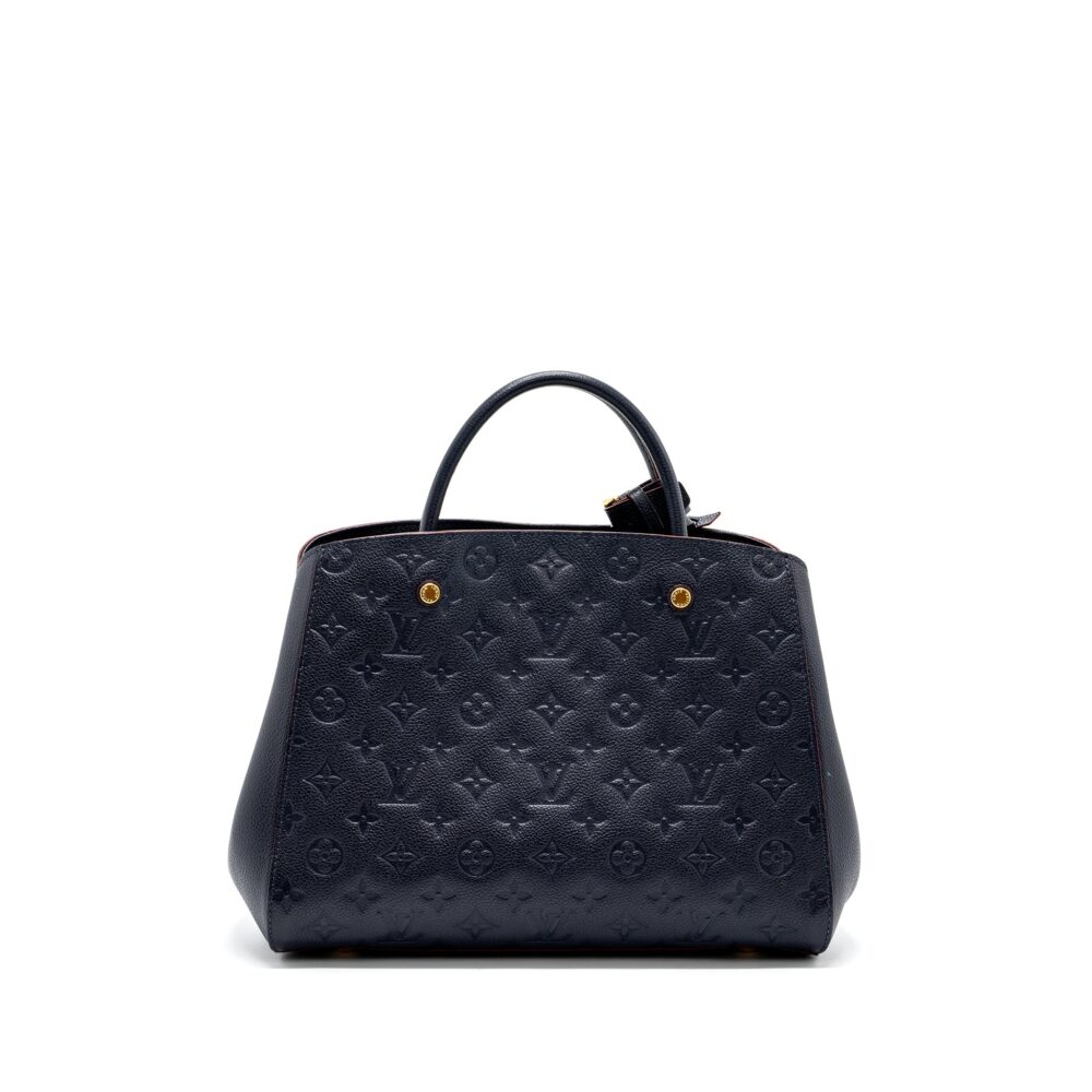 AAA Replica Louis Vuitton LV MONTAIGNE MM MONOGRAM EMPREINTE NAVY GHW
