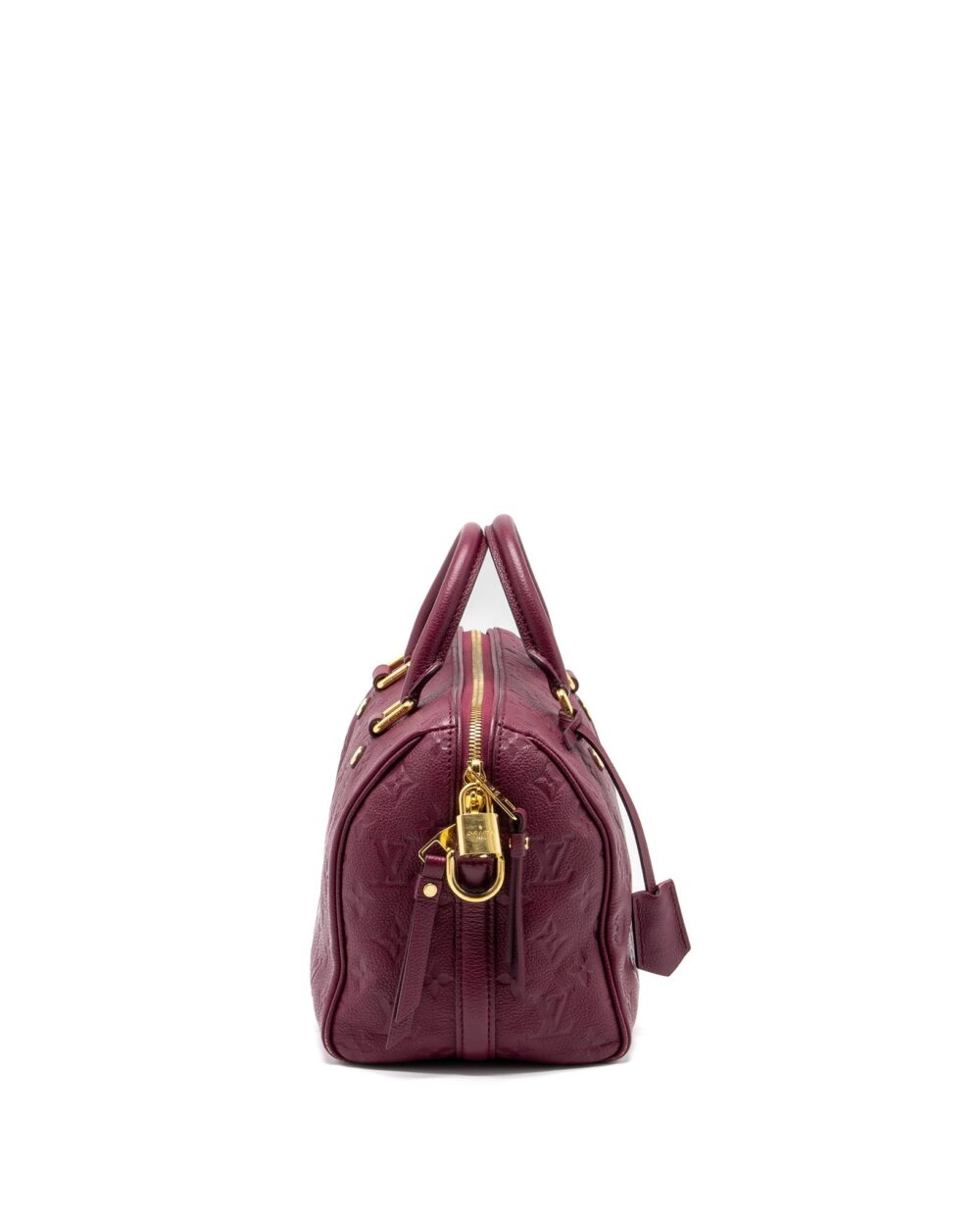 AAA Replica Louis Vuitton LV SPEEDY 25 BANDOULIERE MONOGRAM EMPREINTE PURPLE GHW