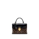 AAA Replica Louis Vuitton LV TOP HANDLE FLAP BAG MONOGRAM CANVAS / CALFSKIN BLACK GHW