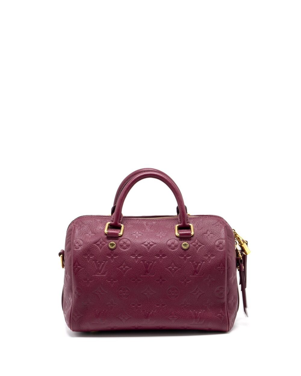 AAA Replica Louis Vuitton LV SPEEDY 25 BANDOULIERE MONOGRAM EMPREINTE PURPLE GHW