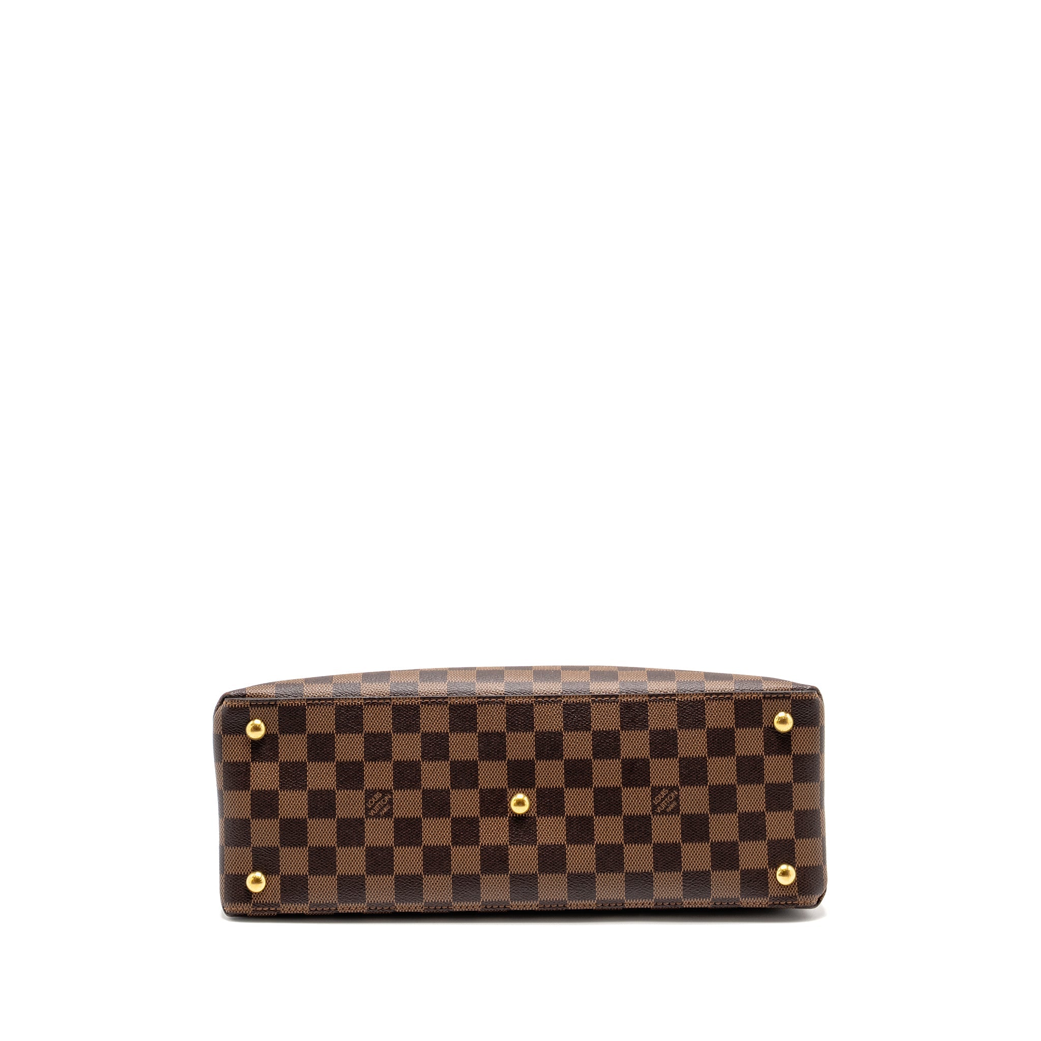 AAA Replica Louis Vuitton LV RIVERSIDE TOTE BAG DAMIER EBENE CANVAS RED/BROWN GHW