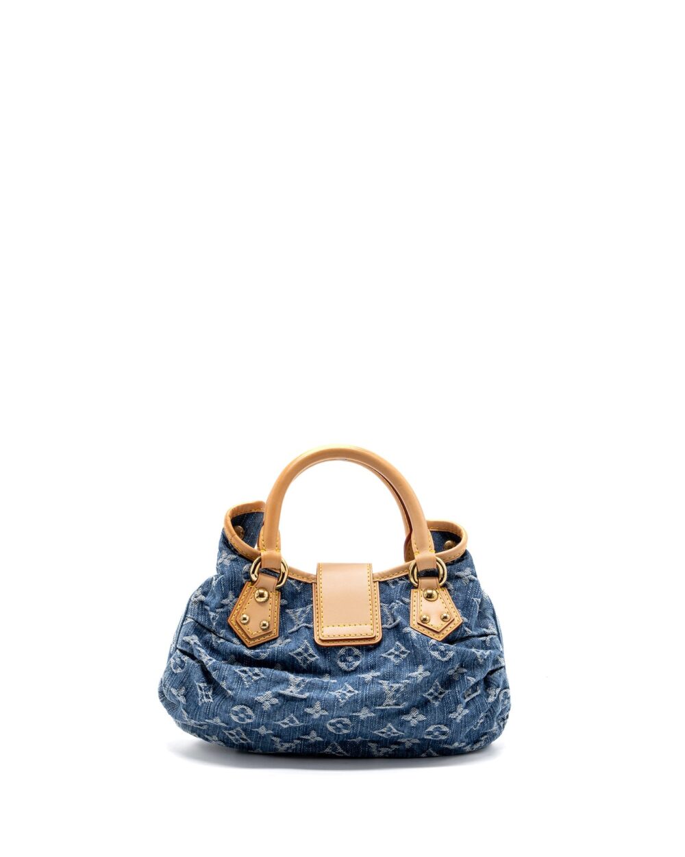 AAA Replica Louis Vuitton LV VINTAGE MINI HANDLE BAG DENIM BLUE GHW