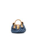 AAA Replica Louis Vuitton LV VINTAGE MINI HANDLE BAG DENIM BLUE GHW