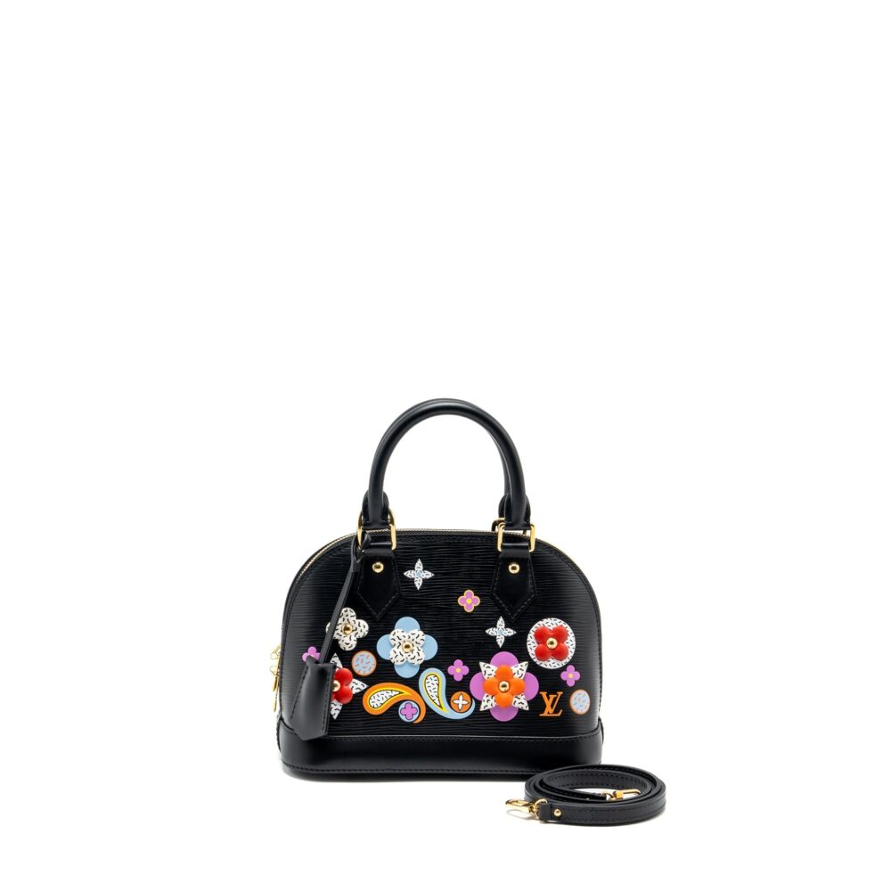 AAA Replica Louis Vuitton LV ALMA BB BLOOMING FLOWERS LIMITED EDITION EPI BLACK/MULTICOLOUR GHW