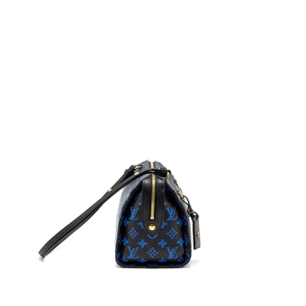 AAA Replica Louis Vuitton LV SPEEDY AMAZON COLOURED MONOGRAM CANVAS BLUE/BLACK GHW