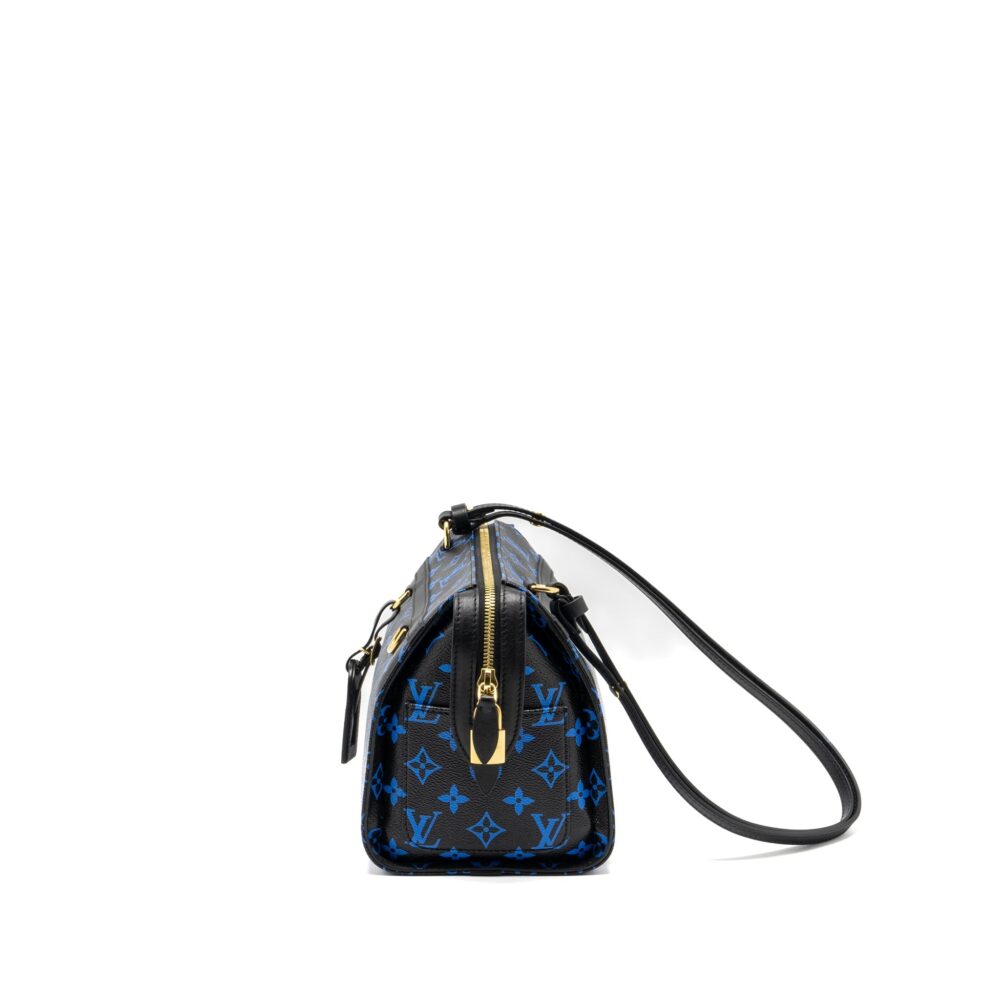 AAA Replica Louis Vuitton LV SPEEDY AMAZON COLOURED MONOGRAM CANVAS BLUE/BLACK GHW