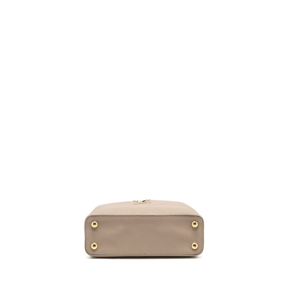 AAA Replica Louis Vuitton LV CAPUCINES BB TAURILLON GALET GHW