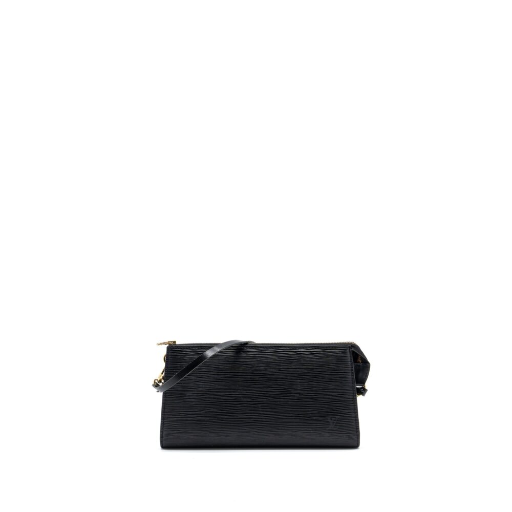 AAA Replica Louis Vuitton LV POCHETTE ACCESSORIES EPI LEATHER BLACK SHW