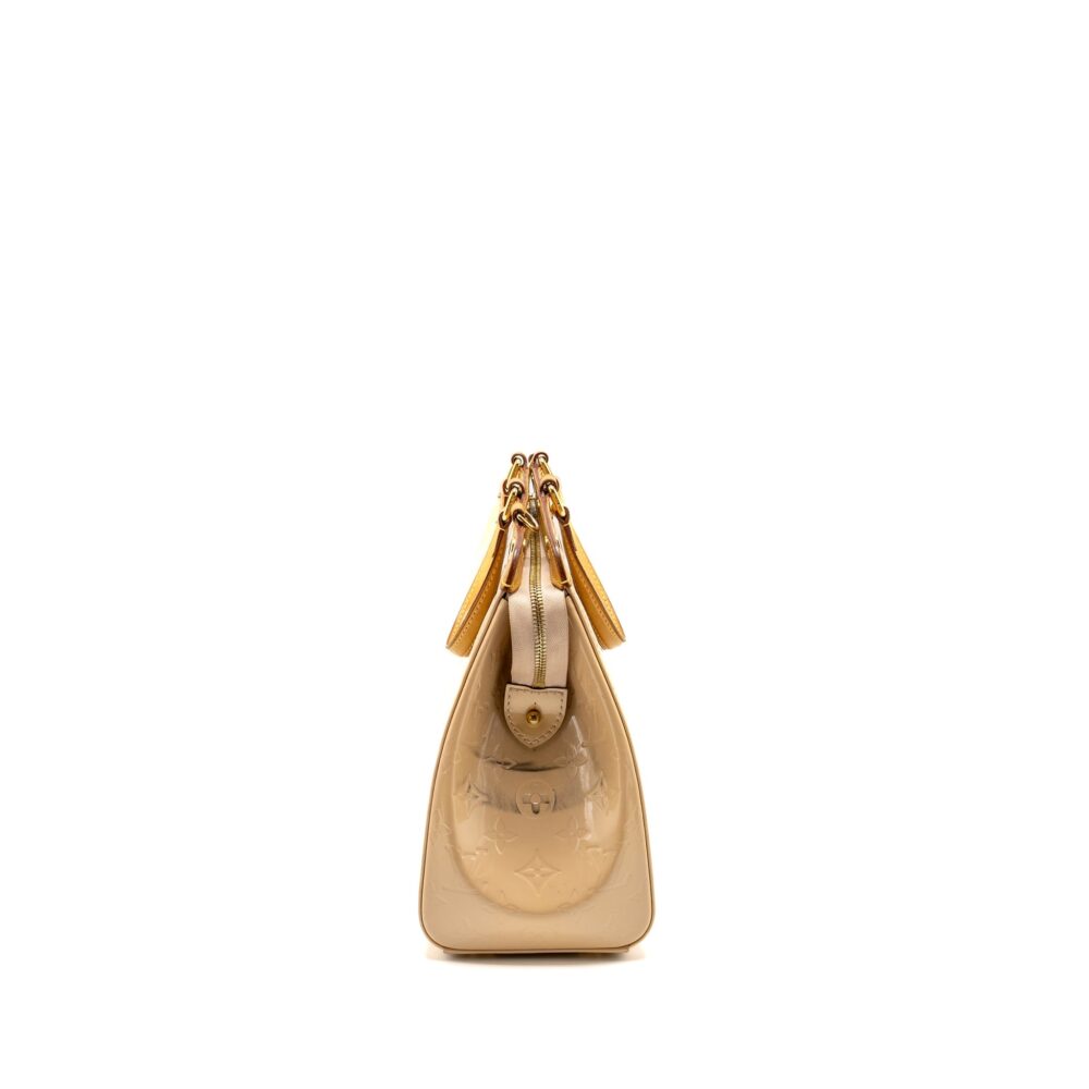 AAA Replica Louis Vuitton LV VERNIS BREA MM PATENT MONOGRAM BEIGE GHW