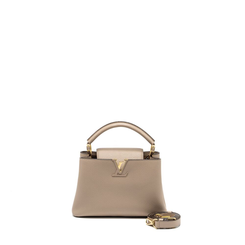 AAA Replica Louis Vuitton LV CAPUCINES BB TAURILLON GALET GHW