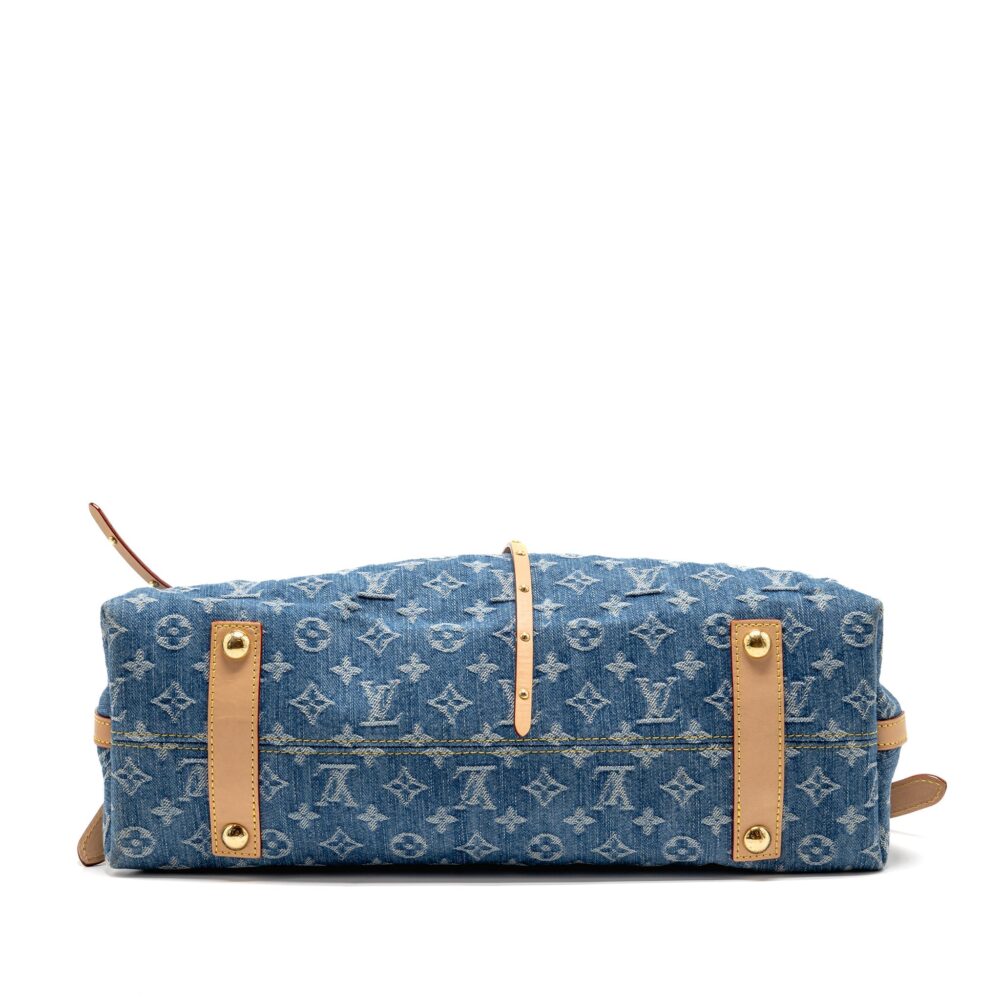 AAA Replica Louis Vuitton LV CARRYALL MM MONOGRAM DENIM BLUE GHW