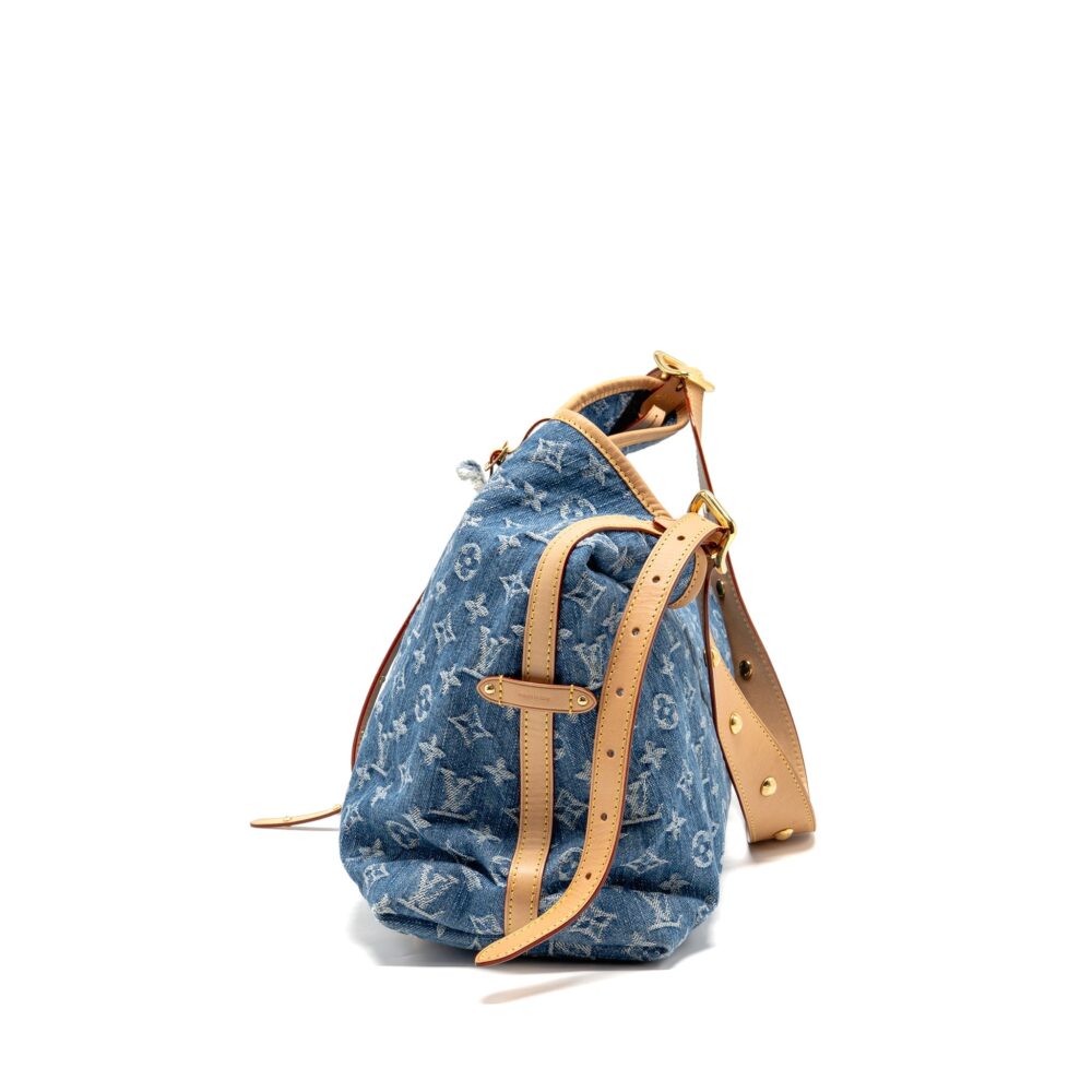 AAA Replica Louis Vuitton LV CARRYALL MM MONOGRAM DENIM BLUE GHW