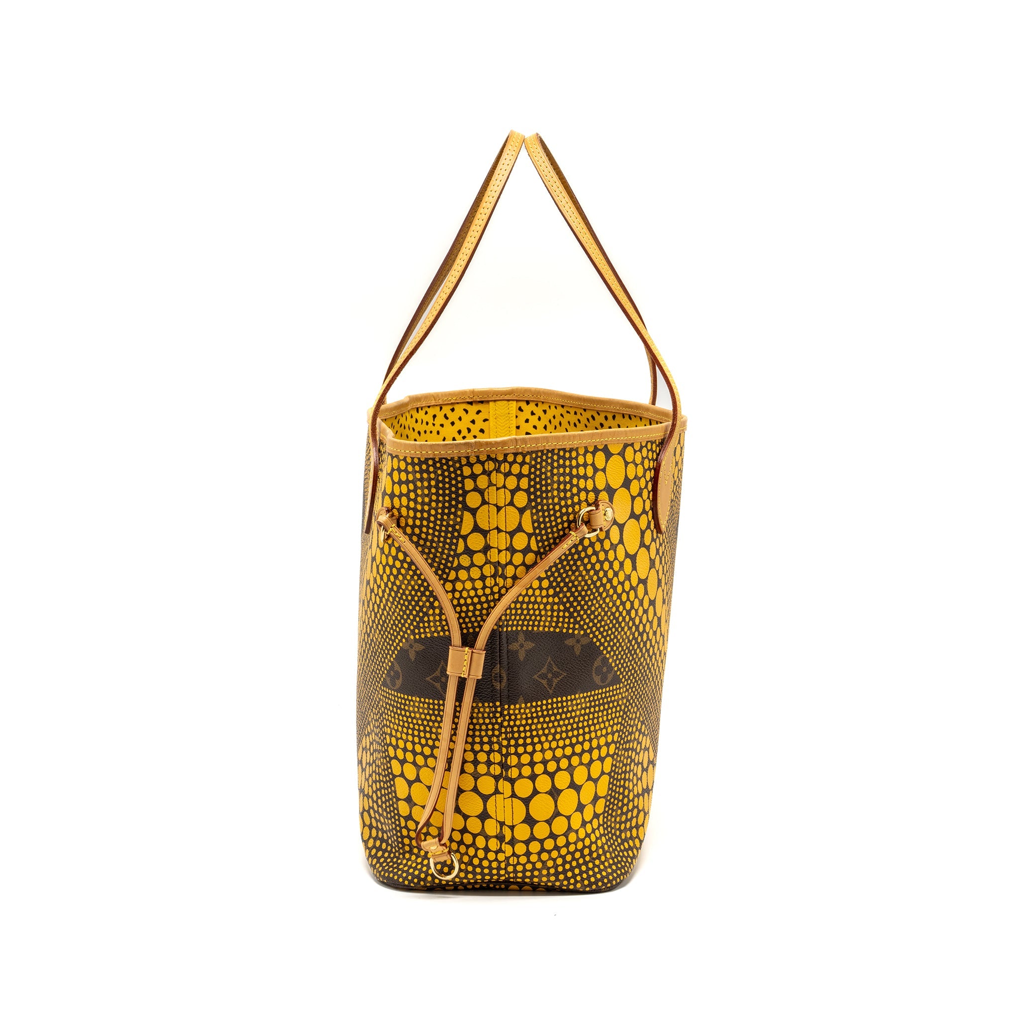 AAA Replica Louis Vuitton LV X YAYOI KUSAM NEVERFULL MM MONOGRAM CANVAS / YELLOW GHW