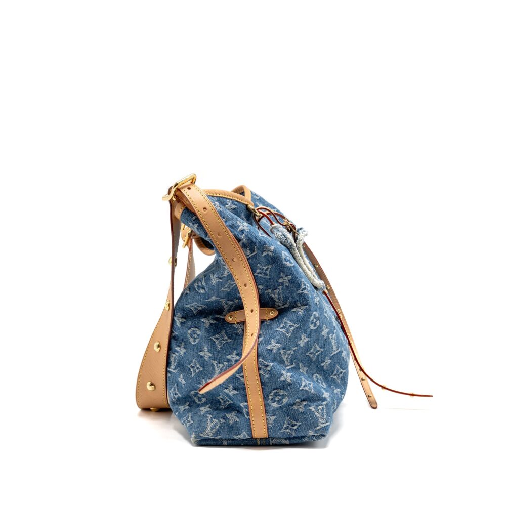 AAA Replica Louis Vuitton LV CARRYALL MM MONOGRAM DENIM BLUE GHW