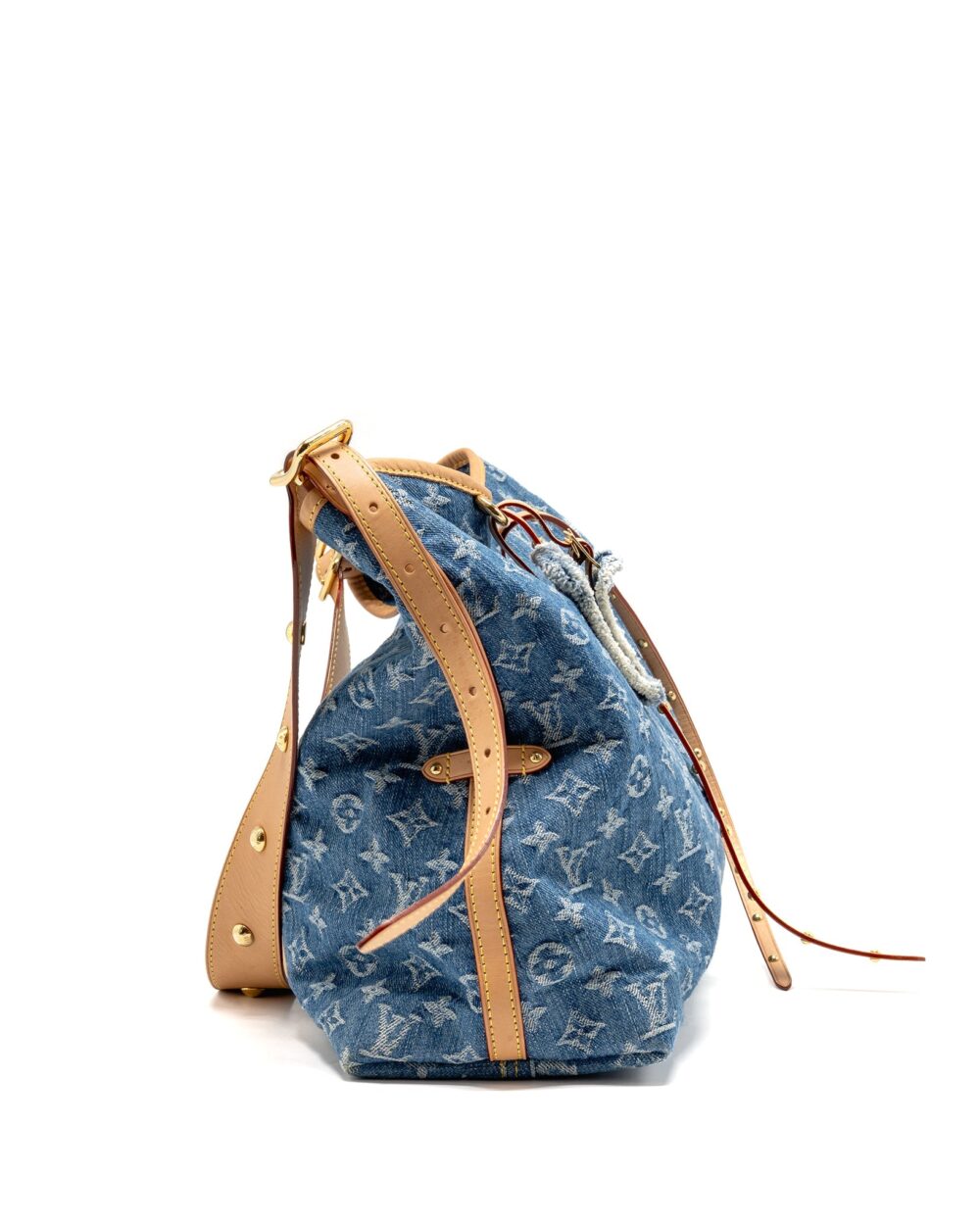 AAA Replica Louis Vuitton LV CARRYALL MM MONOGRAM DENIM BLUE GHW