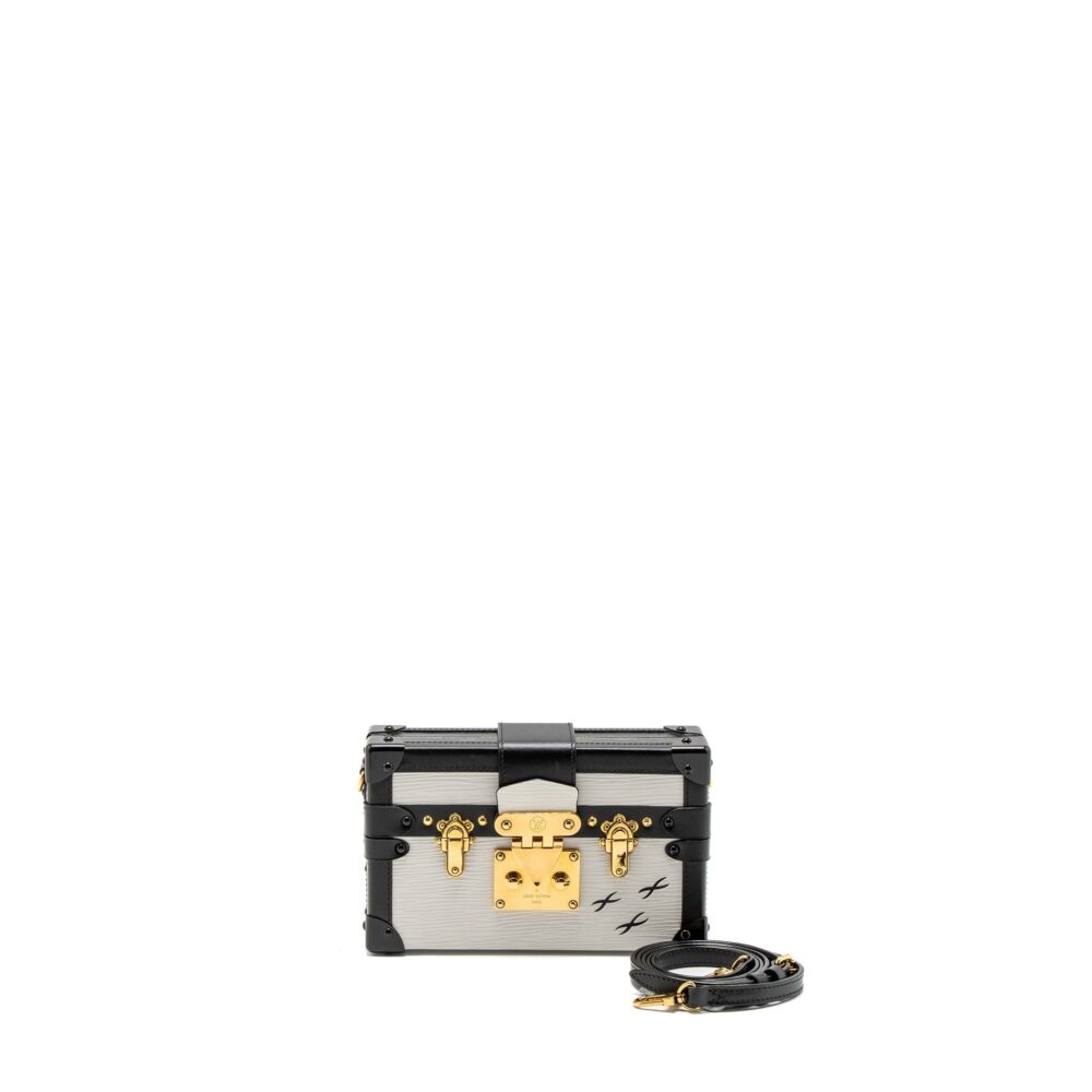 AAA Replica Louis Vuitton LV PETIT MALLE EPI WHITE/BLACK GHW