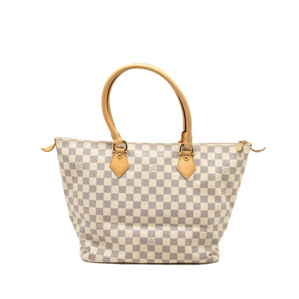 AAA Replica Louis Vuitton LV SALEYA MM DAMIER AZUR CANVAS GHW