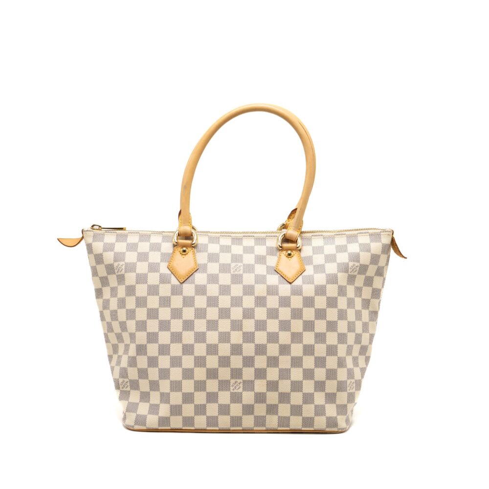AAA Replica Louis Vuitton LV SALEYA MM DAMIER AZUR CANVAS GHW